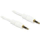 DeLOCK 3,5 mm mâle > 3,5 mm mâle, Câble Blanc, 5 mètres