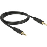DeLOCK 83435 câble audio 1 m 3,5mm Noir Noir, 3,5mm, Mâle, 3,5mm, Mâle, 1 m, Noir