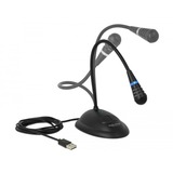 DeLOCK Microphone à col de cygne USB Noir