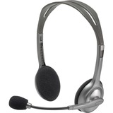 Logitech H110 headset, Casque d'écoute Argent/gris, Casque, Arceau, Bureau/Centre d'appels, Noir, Argent, Binaural, 1,8 m, Vente au détail