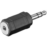 goobay 11898 changeur de genre de câble 3.5 mm 2,5 mm Noir, Adaptateur 3.5 mm, 2,5 mm, Noir