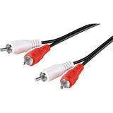 goobay 2x Tulipe, Câble Noir, 5 mètres, stéréo