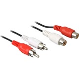 goobay 2x Tulipe, Câble d'extension Noir, 5 mètres, stéréo