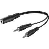 goobay AVK 325-020 0.2m câble audio 0,2 m 3,5mm Noir Mâle, 3,5mm, Femelle, 0,2 m, Noir