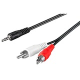 goobay Jack 3,5 mm > 2x Tulipe, Câble Noir, 1,5 mètre, stéréo