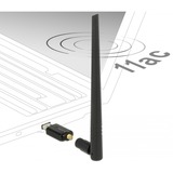 DeLOCK 12535 carte réseau RF sans fil, Antenne Noir, Sans fil, USB, RF sans fil, Wi-Fi 5 (802.11ac), Noir