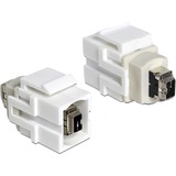 DeLOCK 86325 Module Keystone, Module de Keystone Blanc, FireWire 4 pin, FireWire 4 pin, 16,8 mm, 34,8 mm, 21,7 mm