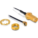 DeLOCK 88417 connecteur de fils I-PEX M / SMA F Noir, Adaptateur I-PEX M / SMA F, Noir, 0,35 m
