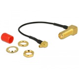 DeLOCK 89626 câble coaxial 0,1 m SMA Noir, Adaptateur Gris/Or, 0,1 m, SMA, Noir