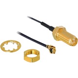 DeLOCK Adapter u.FL (m) - RP-SMA (f), Adaptateur I-PEX M / RP-SMA F, Noir, 0,2 m