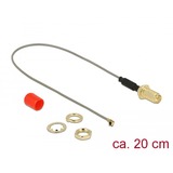 DeLOCK HF Antennenkabel RP-SMA BU zum Einbau, 89831, Câble d’antenne Gris/Or, 89831