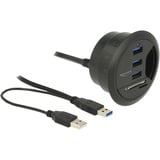 DeLOCK Hub de bureau 3 ports USB 3.0 + lecteur de carte SD 2 fentes 