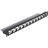 DeLOCK Panneau de raccordement Keystone 19" 24 ports, Panneau de brassage Noir