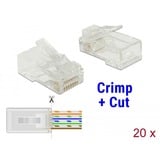 DeLOCK RJ45 Crimp+Cut Plug Cat.5e UTP, Prise de courant Transparent, 20 pièces