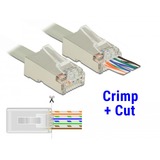 DeLOCK RJ45 Crimp+Cut Plug Cat.6 STP, Prise de courant Transparent, 20 pièces
