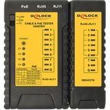 DeLOCK Testeur de câbles RJ45 / RJ12 / PoE Noir/Jaune