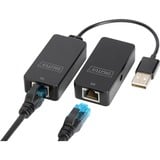 Digitus Prolongateur USB, Rallonge USB Noir, USB 2.0, jusqu'à 50 mètres