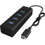 ICY BOX IB-HUB1409-C3 USB 3.2 Gen 1 (3.1 Gen 1) Type-C 5000 Mbit/s Noir, Hub USB Noir, USB 3.2 Gen 1 (3.1 Gen 1) Type-C, USB 3.2 Gen 1 (3.1 Gen 1) Type-A, 5000 Mbit/s, Noir, Aluminium, 0,4 m