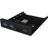 ICY BOX IB-HUB1417-i3, Panneau avant Noir