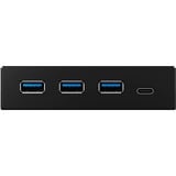 ICY BOX IB-HUB1418-i3, Panneau avant Noir