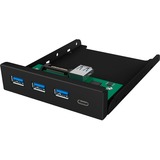 ICY BOX IB-HUB1418-i3, Panneau avant Noir