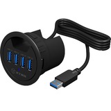 ICY BOX IB-Hub1403, Hub USB Noir, 4x USB 3.0