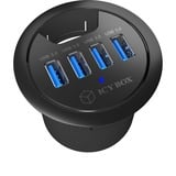 ICY BOX IB-Hub1403, Hub USB Noir, 4x USB 3.0