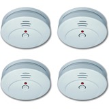 Smartwares Détecteur de fumée avec 4 capteurs optiques Blanc, Batterie 9V, 4 pièces