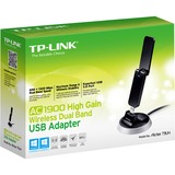TP-Link Archer T9UH WLAN 1300 Mbit/s, Adaptateur WLAN Noir, Sans fil, USB, WLAN, Wi-Fi 5 (802.11ac), 1300 Mbit/s, Noir