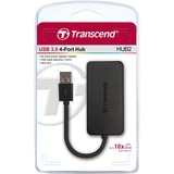Transcend Concentrateur USB 3.0 à 4 ports, Hub USB Noir, 4x USB 3.0