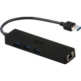 i-tec 3 ports USB 3.0 Slim + Gigabit LAN, Hub USB Noir, VIA VL813, ASIX AS88179, 123 mm, 29 mm, 19 mm, 50 g