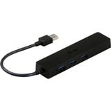 i-tec 3 ports USB 3.0 Slim + Gigabit LAN, Hub USB Noir, VIA VL813, ASIX AS88179, 123 mm, 29 mm, 19 mm, 50 g
