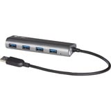i-tec 4 ports USB 3.0 métalliques avec fonction de recharge, Hub USB USB 3.2 Gen 1 (3.1 Gen 1) Type-A, USB 3.2 Gen 1 (3.1 Gen 1) Type-A, 5000 Mbit/s, Gris, Métal, 0,28 m