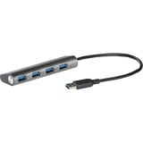 i-tec 4 ports USB 3.0 métalliques avec fonction de recharge, Hub USB USB 3.2 Gen 1 (3.1 Gen 1) Type-A, USB 3.2 Gen 1 (3.1 Gen 1) Type-A, 5000 Mbit/s, Gris, Métal, 0,28 m