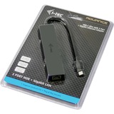 i-tec Advance USB-C Slim Passive HUB 3 Port + Gigabit Ethernet Adapter, Hub USB USB 3.2 Gen 1 (3.1 Gen 1) Type-C, RJ-45, USB 3.2 Gen 1 (3.1 Gen 1) Type-A, 5000 Mbit/s, Noir, LAN, 0,16 m