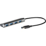 i-tec Metal Superspeed USB 3.0 4-Port Hub, Hub USB USB 3.2 Gen 1 (3.1 Gen 1) Type-A, USB 3.2 Gen 1 (3.1 Gen 1) Type-A, 5000 Mbit/s, Gris, Métal, 0,28 m