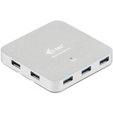 i-tec Metal Superspeed USB 3.0 7-Port Hub, Hub USB Argent, USB 3.2 Gen 1 (3.1 Gen 1) Type-A, USB 3.2 Gen 1 (3.1 Gen 1) Type-A, 5000 Mbit/s, Argent, Métal, Secteur