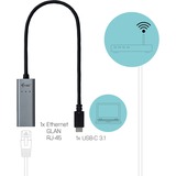 i-tec Metal USB-C Gigabit Ethernet Adapter, Adaptateur USB Gris, Avec fil, USB Type-C, Ethernet, 1000 Mbit/s, Gris