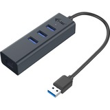 i-tec USB 3.0 Metal HUB 3 Port + Gigabit Ethernet Adapter, Hub USB Anthracite