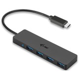 i-tec USB-C Slim Passive HUB 4 Port, Hub USB Noir