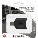 Kingston MobileLite Plus lecteur de carte mémoire USB 3.2 Gen 1 (3.1 Gen 1) Type-A Noir Noir, SD, Noir, Windows 10, Windows 8.1, Windows 8, Mac OS X v. 10.10.x+, Linux v.2.6.x+, Chrome OS, USB 3.2 Gen 1 (3.1 Gen 1) Type-A, 0 - 60 °C, -20 - 70 °C