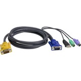 ATEN Câble KVM USB 1,8m PS/2 Noir, 8m PS/2, 1,8 m, PS/2, PS/2, VGA, Noir, HDB-15, 2 x PS/2, USB A