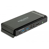 DeLOCK 11467 commutateur écran, clavier et souris Noir, Switch KVM Noir, 4096 x 2160 pixels, 4K Ultra HD, Noir