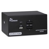 Inter-Tech AS-22HA HDMI commutateur écran, clavier et souris Noir, Switch KVM 1920 x 1440 pixels, Full HD+, Noir
