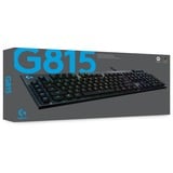 Logitech G815 LIGHTSYNC RGB Mechanical Gaming Keyboard Noir, Layout FR, GL Tactile, LED RGB