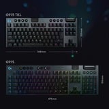 Logitech G915 TKL LIGHTSPEED Wireless, clavier gaming Noir, GL Tactile, TKL, LED RGB