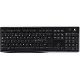 Logitech K270, clavier Noir, Layout UE (QWERTY), Rubberdome