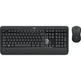 Logitech MK540 Advanced set de bureau sans fil Gris foncé, Layout BE (AZERTY), 100%, 1000 dpi