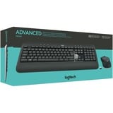 Logitech MK540 Advanced set de bureau sans fil Gris foncé, Layout BE (AZERTY), 100%, 1000 dpi