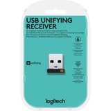 Logitech USB Unifying Receiver Récepteur USB Noir, Récepteur USB, 14 mm, 6 mm, 15 mm, 1,23 g, Noir